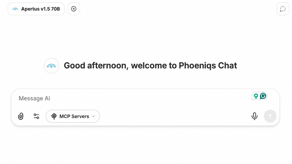 PHOENIQS Chat welcome screen